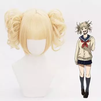 Boku No Hero Academy Himiko Toga Cosplay Wig My Hero Academy Heat Resistant Synthetic Hair Party Role Play Wigs + Wig Cap One Size