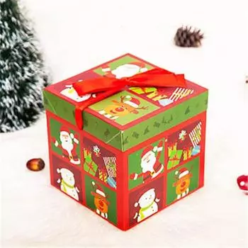 Большая 3 шт. Премиальная Рождественская Подарочная Коробка с Крышкой Лента Рождественский Подарок Квадратная Коробка RedGreen,10x10cm