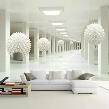 Большая абстрактная художественная роспись, современная 3d стерео космическая белая шаровая фреска для гостиной, ТВ, фоновые обои 200 cm(W) x 140 cm(H)