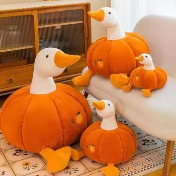 Большая белая гусыня, кукла-подушка, креативная, забавная, тыква, утка, плюшевая, для игры, для обнимания, для сна, кукла-туман, подарок на день рождения, для девочки 35cm