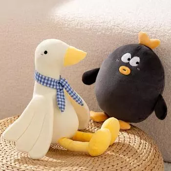 Большая белая кукла-гусь, кукла-утка, кукла-утка, дети, сопровождающие плюшевую игрушку, подушку для сна для девочек, тряпичную куклу, подарок 25cm