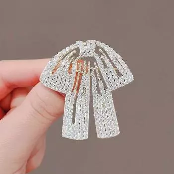 Большая брошь-бант, женственная, универсальная, бриллиантовая, корсажная, нишевая, дизайнерская, булавка, аксессуары для костюма