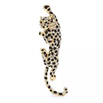 Большая брошь с леопардовым принтом, булавки для женщин и мужчин, эмалированные броши с животными, зимние роскошные ювелирные изделия, подарок на Новый год