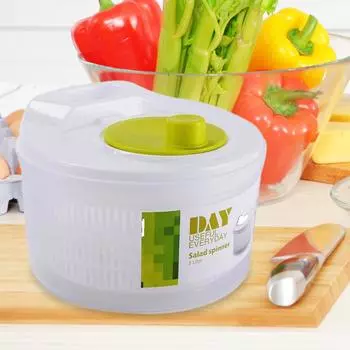 Большая центрифуга для сушки салата, ручная сушилка для салата с чашей и дуршлагом для кухонных принадлежностей