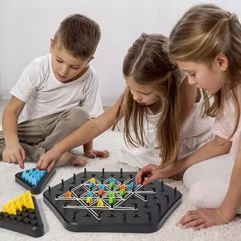 Большая цепочка треугольных шахматных игр, настольная игра для семейного игрового вечера - Семейные настольные игры для детей и взрослых