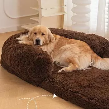 Большая человеческая кровать для собаки, складной диван для питомца, большая собачья будка, плюшевый зимний теплый коврик для собаки, будка для кошки, коврик для будки 178X100X30CM