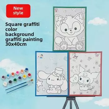 Большая детская доска для рисования граффити с гуашью и акварельными красками