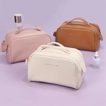 Большая дорожная косметичка для женщин, кожаный органайзер для макияжа, женские туалетные принадлежности, сумки, косметичка, сумка для хранения, роскошная женская коробка