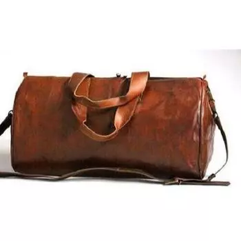 Большая дорожная сумка, дорожная сумка из натуральной кожи, дорожный чемодан для выходного дня в тренажерном зале, ручная кладь для ручной клади на ночь 24 in коричневый