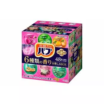 [Большая емкость] Babu 6 Scent Fun Box 48 таблеток, газированные соли для ванн, ассортимент [квази-лекарство]