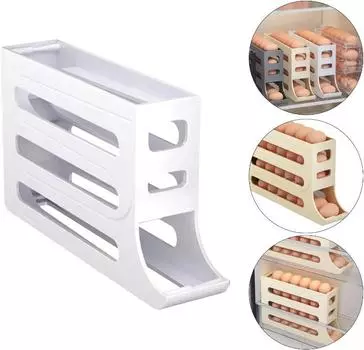 Большая емкость четырехъярусная автоматическая машина для скатывания яиц кухонный поднос для яиц ящик для хранения свежести холодильник для хранения