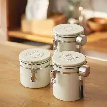 Большая емкость для хранения кофе, совок из нержавеющей стали, банка для кофейных зерен, герметичная упаковка для сухого молока, сухофруктов, банок для чая, коробка для еды