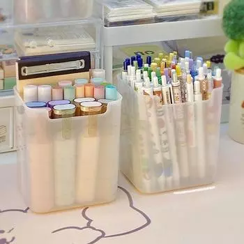 Большая емкость для хранения настольных ручек, органайзер для стола, простая офисная коробка для школьных принадлежностей