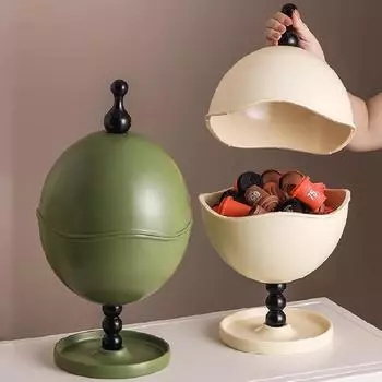 Большая емкость для хранения в форме яйца, принадлежности для хранения домашнего офиса, декоративные украшения, кофейные капсулы, банка для хранения закусок