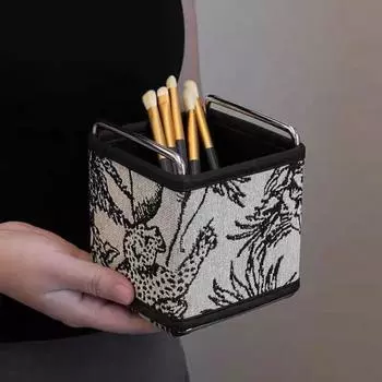 Большая емкость для кистей для макияжа, органайзер для косметики в виде птицы, милый держатель для карандашей, косметика чёрный/белый