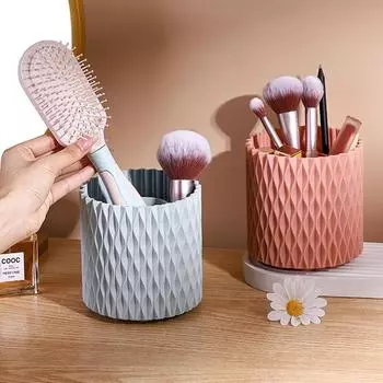 Большая емкость для кистей для макияжа, губная помада, карандаш для бровей, кисть для теней, контейнер для кистей, портативный ящик для хранения кистей серый