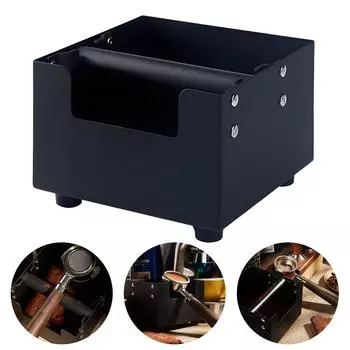Большая емкость для кофе Knock Box 45 Стальные противоударные аксессуары для эспрессо Контейнер для кофейной гущи чёрный