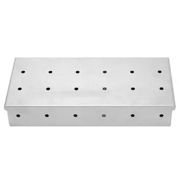 Большая емкость для копчения из нержавеющей стали, коптильня для барбекю, щепки, аксессуары для гриля