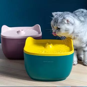Большая емкость для кошек автоматический диспенсер для воды 2,5 л питьевой фонтан для собак и кошек фиолетовый