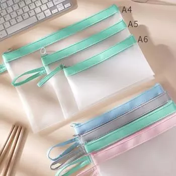 Большая емкость для макияжа, туалетных принадлежностей, губной помады, продуктов для ухода за кожей, сумка-органайзер, студенческие видимые сумки для карандашей, сумка для файлов данных A6-20.5X12cm серый