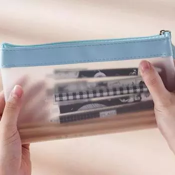 Большая емкость для макияжа, туалетных принадлежностей, губной помады, продуктов для ухода за кожей, сумка-органайзер, студенческие видимые сумки для карандашей, сумка для файлов данных A6-20.5X12cm серый