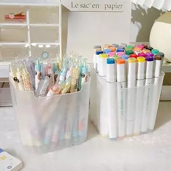 Большая емкость для настольного хранения, держатель для ручек, органайзер для стола, чашка для дисплея, простой офис, школьные принадлежности, коробка для канцелярских принадлежностей