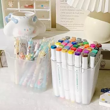 Большая емкость для настольного хранения, держатель для ручек, органайзер для стола, чашка для дисплея, простой офис, школьные принадлежности, коробка для канцелярских принадлежностей 1