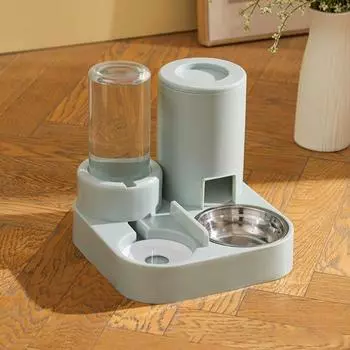 Большая емкость для поилки для собак Съемная кормушка для домашних животных Поилка для щенков Устройство для кормления водой Главная grey&white-Style B