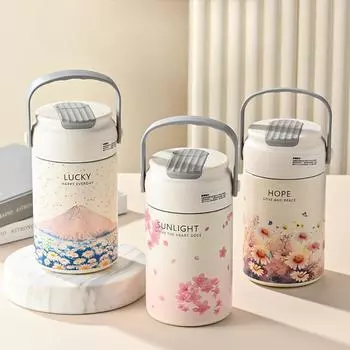 Большая емкость для разделения чая чашка для цветочного чая термос из нержавеющей стали чашка для привлекательного вида горизонтальная двойная чашка для питья соломинка портативный бытовой чайник 550ml