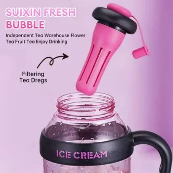 Большая емкость для воды 1300 мл, переносная пластиковая чашка с трубочкой, кружка для молочного чая с ручкой, кружка для офиса, бутылка для воды, кружка для питья 1300ML