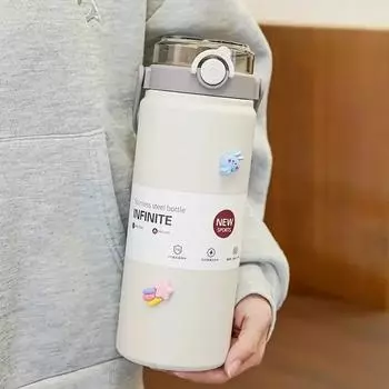 Большая емкость из нержавеющей стали 316 с термоизоляцией, симпатичная, красивая, двойная соломинка для питья, переносная ручка, мужской и женский вариант 1000ML