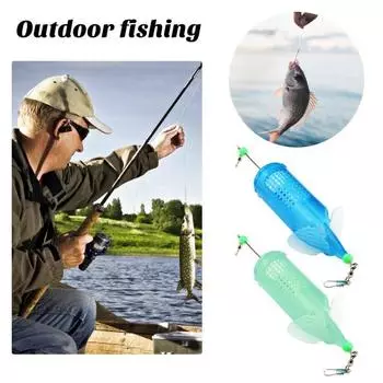 Большая емкость, компактный размер, портативная рыболовная многоразовая светящаяся клетка-ловушка для приманки M зелёный