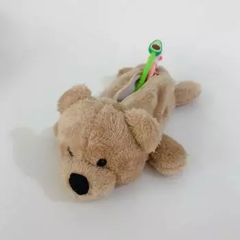 Большая емкость мультяшный медведь кукла пенал на молнии модный медведь пенал школьный коричневый