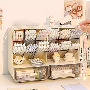 Большая емкость наклонный контейнер для ручек настольный ящик для хранения канцелярских принадлежностей школьный офис многофункциональный настольный стеллаж для хранения всякой всячины