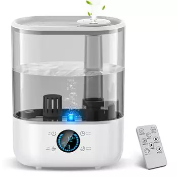Большая емкость, новая версия, интеллектуальный увлажнитель воздуха, настольный нагреватель, гибридный ультразвуковой тип, УФ-свет, высокая температура, хлорноватистая кислота, вода