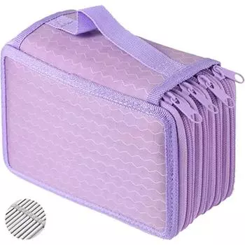 Большая емкость пенал 32/52/75 отверстий ручка сумка портативный школьный канцелярский мешок рисование Grey-32 Holes