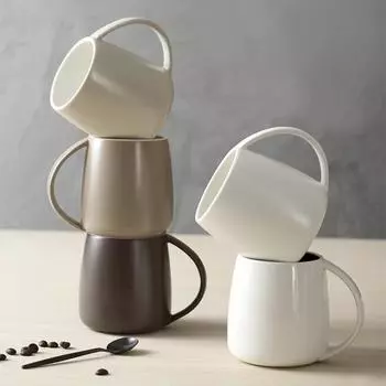 Большая емкость простая керамическая кружка для воды креативная кружка с ручкой фарфоровая посуда для напитков офисная встреча пара студенческая кружка 300ML