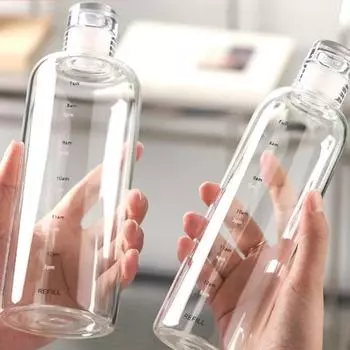 Большая емкость прозрачная стеклянная бутылка для воды с маркером времени, герметичная, портативная, для занятий спортом на открытом воздухе, стаканы для сока, бутылки для напитков, подарки as show