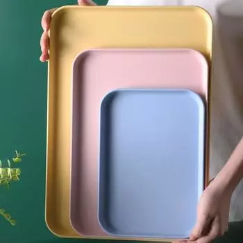 Большая емкость прямоугольный поднос для сервировки пластиковый сервиз десерт паллет отель M фиолетовый