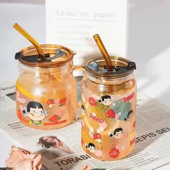 Большая емкость стеклянная чашка-непроливайка Mason Can Milk Sippy 401-500ml