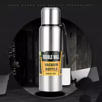Большая емкость термос из нержавеющей стали портативный термос изолированный стакан с веревкой термобутылка 500/700/1000/1500 мл as shown
