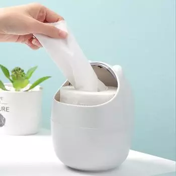 Большая емкость, удобный превосходный мини-многофункциональный милый мультяшный мусорный бак для мусора белый