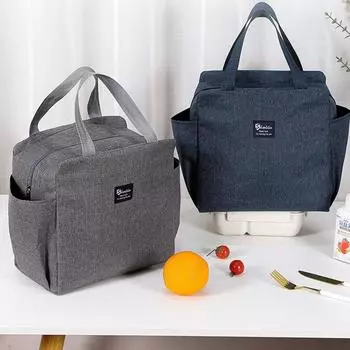 Большая емкость водонепроницаемый Оксфорд портативный застежка-молния термосумка для ланча изолированный мешок для заморозки офисный студенческий удобный ланч-бокс