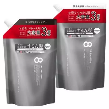 Большая емкость, восемь сменных блоков шампуня Thalasso Smooth Serum по 1200 мл каждый