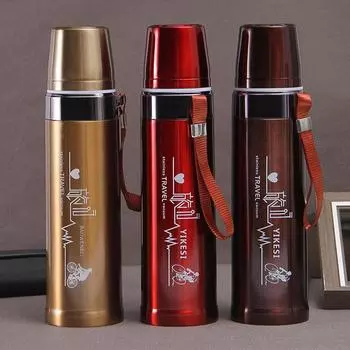 Большая емкость, железная пуля, термос, кружка, уличный портативный слинг, спортивный чайник, автомобильный портативный горшок для верховой езды, путешествия 701ml-900ml