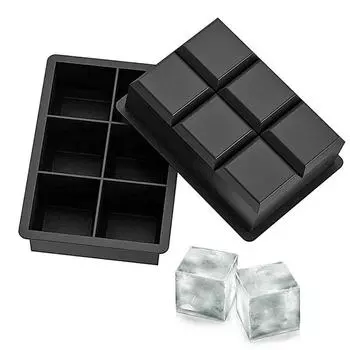 Большая форма для кубиков льда, большой квадратный поддон для льда, силиконовая форма для изготовления кубиков льда для виски, хоккея, коктейля, бара, паба, вина, модель для изготовления кубиков льда