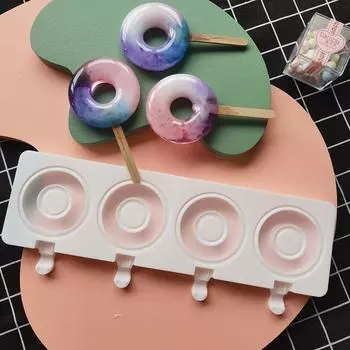 Большая форма для мороженого с 4 полостями, силиконовая форма для эскимо, сделай сам, форма для выпечки, конфет, леденцов, ручная работа, детское питание, ледогенератор