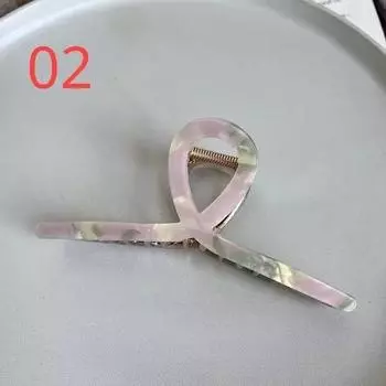 Большая французская ацетатная заколка-краб в ретро-стиле, сплав, заколки-акулы, элегантный минималистичный головной убор, ложка для затылка, заколка для кудрявых волос 2