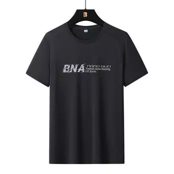 Большая футболка из ледяного шелка, летняя свободная повседневная базовая рубашка с короткими рукавами для фитнеса и бега 8XL