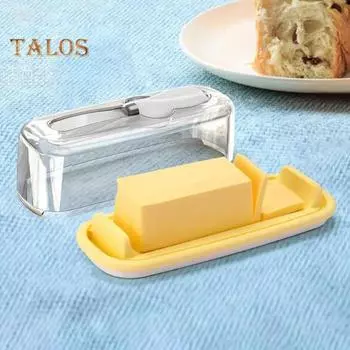 Большая герметичная масленка с крышкой и резаком-распределителем для восточно-западноевропейского масла, герметичный поддон для хранения масла для холодильника на прилавке жёлтый